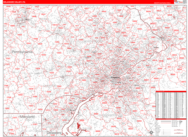 Delaware Valley Metro Area Wall Map